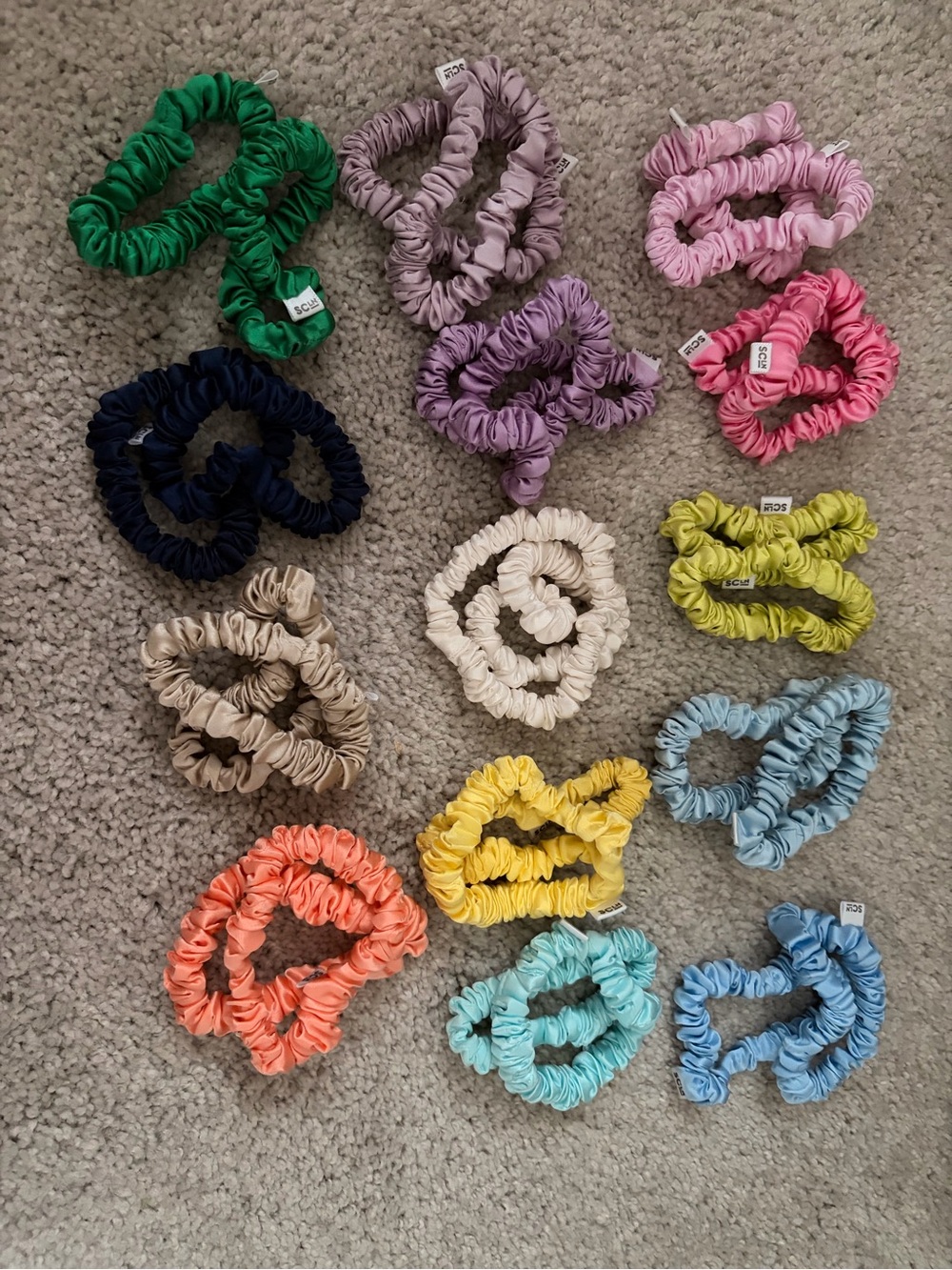 Stoney Clover Lane Set of Silk Scrunchies
